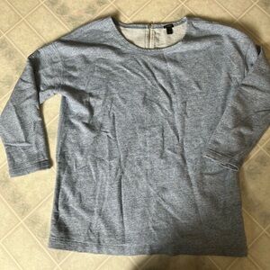 J crew Light Blue Exposed Zipper Sweatshirt raglan sleeve Cotton A8524